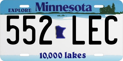 MN license plate 552LEC