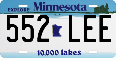MN license plate 552LEE