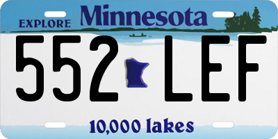 MN license plate 552LEF