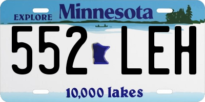 MN license plate 552LEH