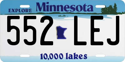 MN license plate 552LEJ