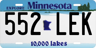 MN license plate 552LEK