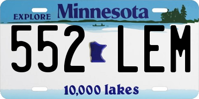 MN license plate 552LEM