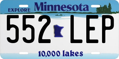 MN license plate 552LEP