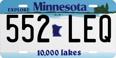 MN license plate 552LEQ