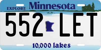 MN license plate 552LET