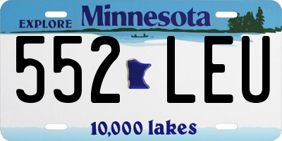 MN license plate 552LEU