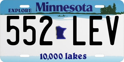 MN license plate 552LEV