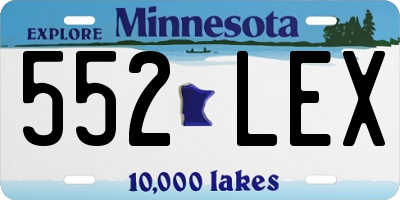 MN license plate 552LEX