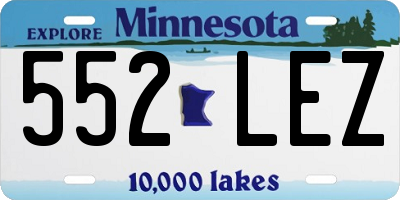 MN license plate 552LEZ