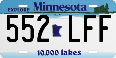 MN license plate 552LFF