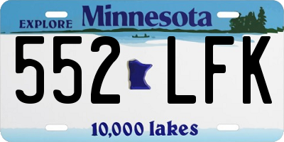 MN license plate 552LFK