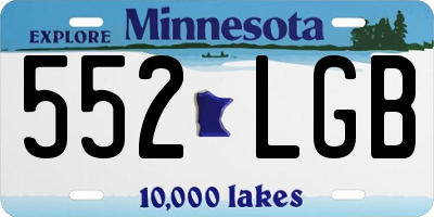 MN license plate 552LGB