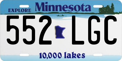 MN license plate 552LGC