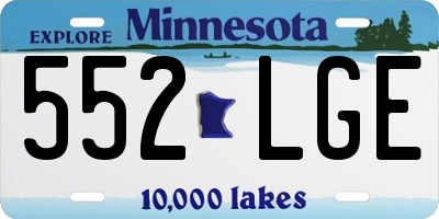MN license plate 552LGE