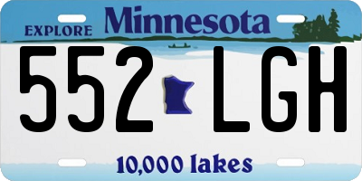 MN license plate 552LGH