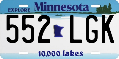 MN license plate 552LGK