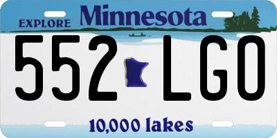 MN license plate 552LGO