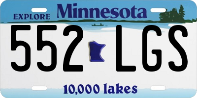 MN license plate 552LGS