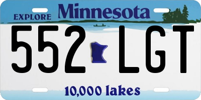 MN license plate 552LGT