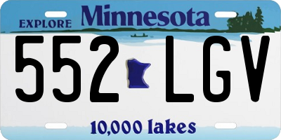 MN license plate 552LGV
