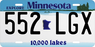 MN license plate 552LGX
