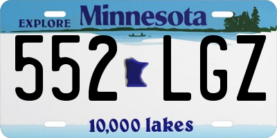 MN license plate 552LGZ