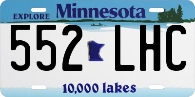 MN license plate 552LHC