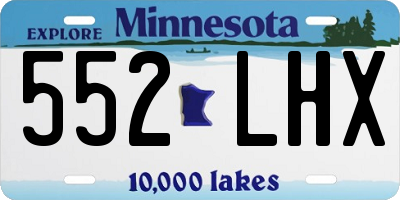 MN license plate 552LHX