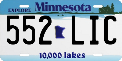 MN license plate 552LIC