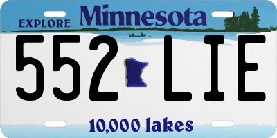 MN license plate 552LIE