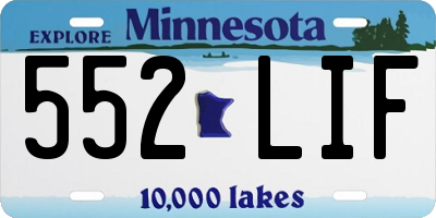 MN license plate 552LIF