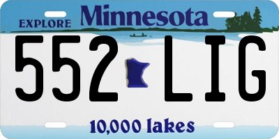 MN license plate 552LIG