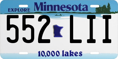 MN license plate 552LII