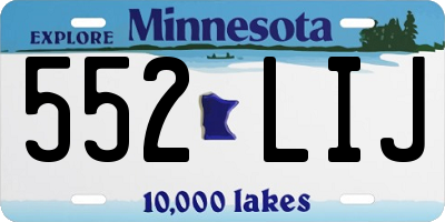 MN license plate 552LIJ