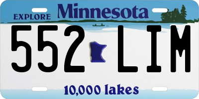 MN license plate 552LIM