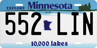 MN license plate 552LIN