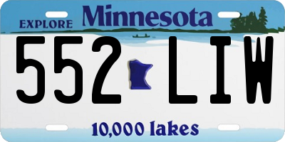 MN license plate 552LIW