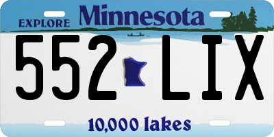 MN license plate 552LIX