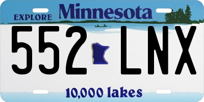 MN license plate 552LNX