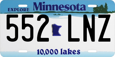 MN license plate 552LNZ