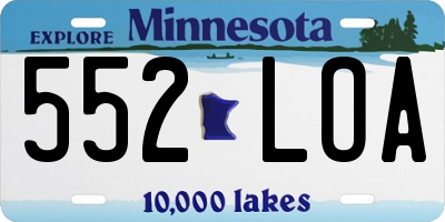 MN license plate 552LOA