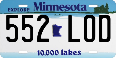 MN license plate 552LOD