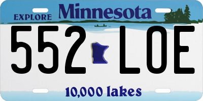 MN license plate 552LOE
