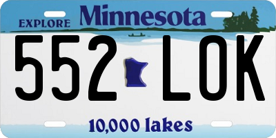 MN license plate 552LOK
