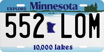 MN license plate 552LOM
