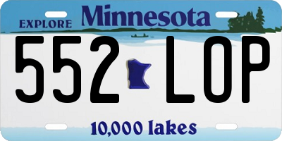 MN license plate 552LOP