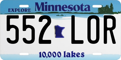 MN license plate 552LOR