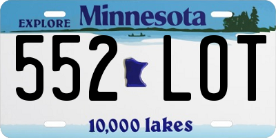 MN license plate 552LOT