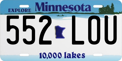MN license plate 552LOU
